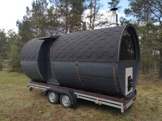 Mobile Barrel Sauna Bespoke & Custom Options Available